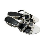 Rebecca Minkoff  White Leather Iron Studded Slide Heeled Sandal‎ - SZ 8.5 Photo 2
