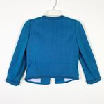 Rebecca Taylor  Teal Silk Blend Tweed Chain Accent Blazer Jacket Photo 1