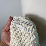 Anthropologie Pointelle Knit Crochet Open Knit Cream‎ Hoodie Pullover Sweater S Tan Photo 3