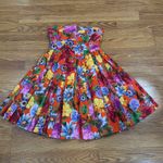 Cara Cara mini strapless floral multicolored Pleated Nadia Dress 4 Orange Photo 13