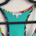 Vera Bradley Tank Teal w/ Patterned Trim Racerback Top Sz S EUC Photo 6
