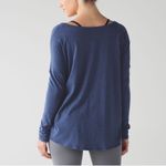 Lululemon  Flip Your Dog Long Sleeve Tee Shirt Heathered Hero Blue small Photo 3