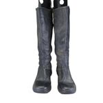 BORN Black Leather Knee High Boots Women's 6.5 M W32399 Side Zip Comfort Photo 2
