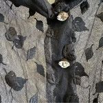 Vintage Women’s Gothic Romantic Lace Overlay Sheer Dress Black Size XS Photo 4