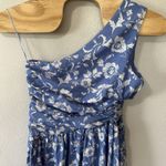 Abercrombie & Fitch NEW One Shoulder Cutout Blue White Floral Maxi Dress Large Photo 8