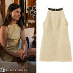 ZARA  Collection Shiny golden Mini Dress Gold Size XL bloggers fave party elegant Photo 3