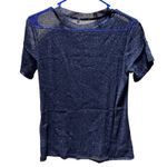 NWT Sparkly Black Sheer Mesh Short Sleeve Concert Rave Top Small Photo 6