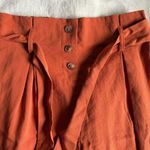 Madewell Orange Linen Paperbag  Blend Pants Rust Photo 3