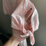 Disney Walt  World Parks 2019 Pink Castle Mickey Minnie Tie Sleeve Shirt Top S Photo 3