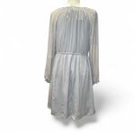 J.Crew Maisie Gray Crinkle Silk Chiffon Long sleeve Henley Neckline Dress Sz 10 Photo 2