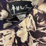 All that jazz Vintage Plum Cream Floral Print Short Sleeve Zip Tie Back Dress M Photo 12