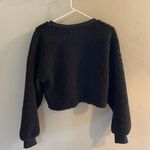 Wild Fable Sherpa Black Cropped Crewneck Sweater Photo 3