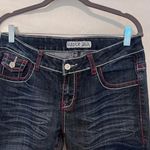 Silver Diva Y2K  Red Cross Rhinestone Low Rise Jeans Photo 4