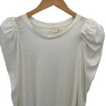 Nation Ltd Womens Puff Sleeves Round-Neck Slub Cotton Long Sleeve Top Off White Photo 1