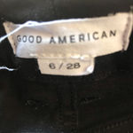 Good American  Good Waist Side Slit Crop Jeans GWCSS001T Black Women’s Size 6/28 Photo 5