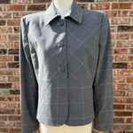 Tommy Hilfiger H Hilfiger grey plaid 98% wool blazer w/satin lining / 12 / Excellent condition Photo 0