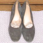 Mango  Womens 7 Gray Suede Block Heel Shoes Photo 4