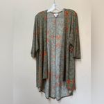 LuLaRoe Green Orange Floral Kimono Cardigan S Photo 1