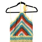 Saylor  Freida Crochet Halter‎ Midi Dress Sz Medium Photo 4