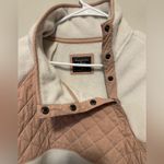 Abercrombie & Fitch  Asymmetrical Snap Fleece Pullover White Blush Pink Size M Photo 3