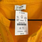 J.Crew Eyelet Cotton Sleeveless Split Neck Tank Top Yellow/Orange Size XL NWT Photo 5