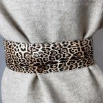 Faux leather cheetah animal print belt Leopard Pattern Elastic Belt Photo 1