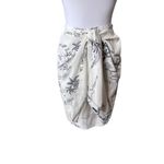 Current Air  Beachy White Tie Front Skirt Coverup Island Tropical Hawaiian‎ SMALL Photo 1