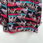 Marc by Marc Jacobs ‎ Impala Deer Print Silk Multicolor Long Sleeve Top Size 4 Photo 2