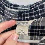 Duluth Trading Co. women’s black cream plaid flannel button down shirt casual S Photo 2