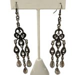 Vintage Marcasite Chandelier Dangle Earrings Rhinestone Statement drop Earrings Gray Photo 0