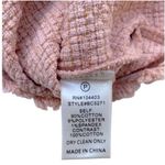 J.O.A. Boho Textured Woven Blush Pink Frayed Hem Cap Sleeve Blouse | Med… Photo 7