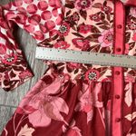 Dalia MacPhee Collared Shirt Dress Womens Red Pink Geo Floral missing Belt #148 Size undefined Photo 12