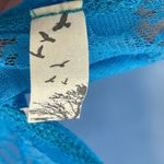 Francesca's  Sheer Floral Lace Top Dolman Sleeve Neon Blue Small Photo 4