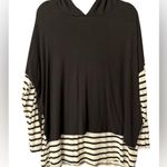 Jade by Jane BLACK & WHITE DOUBLE LAYER HOODIE TOP Size L Photo 2