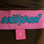 Edikted  Brown y2k Sleeveless V-Neck Halter Tie Cinched Corset Crop Tank Top Sz S Photo 4