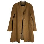 Talbots  Wool Cashmere Blend Hidden Button Car Coat Dark Camel Size 14P Photo 2