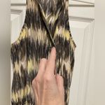 Parker  Maya Brown Yellow Ikat Print 100% Silk  Racerback Mini Dress Photo 6