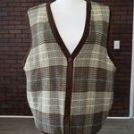Vintage Brown Plaid Sweater Vest Size M Photo 0