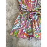 Lilly Pulitzer  Womens Pink Print Deanna Shorts Romper‎ Multicolor Straps Large Photo 1