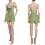 Alice + Olivia Conry Leather‎ Pleated Shorts Sage Green Cuffed Size US 12 NEW Photo 16