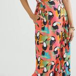 Farm Rio x Anthropologie Toucans Wrap Maxi Dress Sz XS Tropical Coral Blue Photo 0