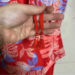 Red Carter  Lace Up Tropical Paradise One Piece Swimsuit Photo 3