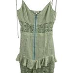 For Love & Lemons  Lovebird Lace Midi Dress Light Green Size S Ruffles New Photo 7