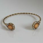 BaubleBar Gold Twisted Pavé Crystal Gem Adjustable Cuff Photo 0
