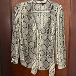 J.Crew  Drapey tie-neck top in snakeskin print size 4 Photo 1
