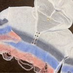 POL Lightweight Striped Oversized Hoodie Sweater - size small Photo 3