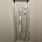 NWT By Anthropologie Silky Bejeweled Pajama Bottoms Size Medium Cream Old Money Photo 4