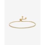 SHASHI Diamond Tennis Pull Bracelet in Gold One Size Womens Crystals Photo 2