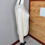 Forever 21 Keyhole Open Back Long Sleeve Sheer Knit Sweater in Cream Tan Small Photo 1