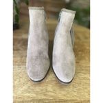 Franco Fortini Ella Suede Leather Ankle Boots Taupe Fringe Block Heel Size 6 Photo 2